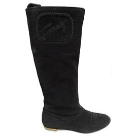 Botas Salvatore Ferragamo My Ferragamo em camurça preta Preto
