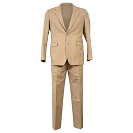 Alexander Mcqueen-Alexander McQueen Two Piece Suit in Beige Cotton-Beige