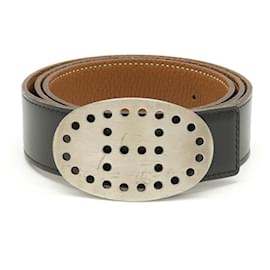 Hermès-Hermes Evelyne Reversible Belt Black Brown-Black