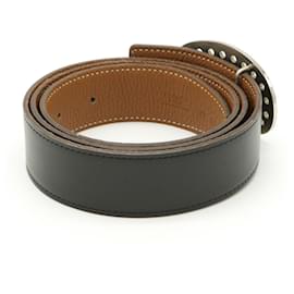 Hermès-Hermes Evelyne Reversible Belt Black Brown-Black