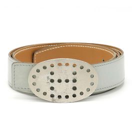 Hermès Hermes Evelyne Reversible Leather Belt Grey