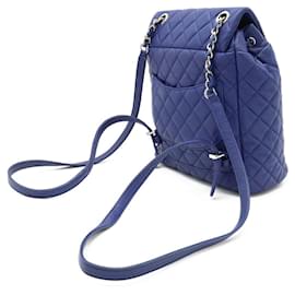 Chanel-Chanel Matelasse Lambskin Backpack Blue-Blue