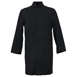 Saint Laurent-Saint Laurent Coated Trench Coat in Black Cotton-Black