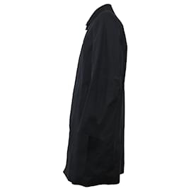 Saint Laurent-Saint Laurent Coated Trench Coat in Black Cotton-Black