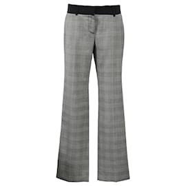 Dolce & Gabbana-Dolce & Gabbana Check Trousers in Grey Wool-Grey