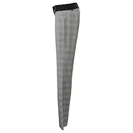Dolce & Gabbana-Dolce & Gabbana Check Trousers in Grey Wool-Grey