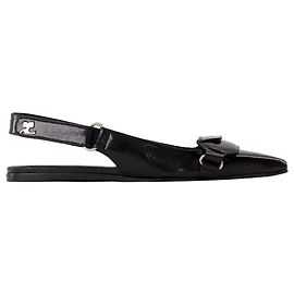 Sling Back Racer Vinyl - Courreges - Leder - Schwarz Schwarz