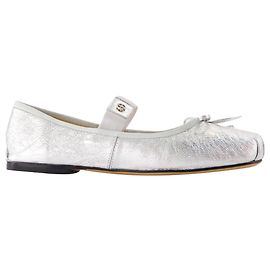 Schöne Flache Schuhe - ANINE BING - Leder - Silber Silber Metallisch