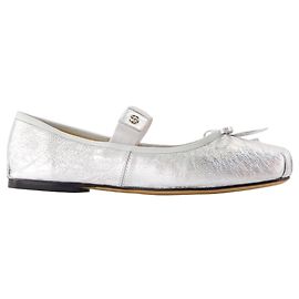Jolie Flat Shoes - ANINE BING - Leather - Silver Silvery Metallic