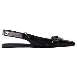 Sling Back Racer Vinyl - Courreges - Leder - Schwarz Schwarz