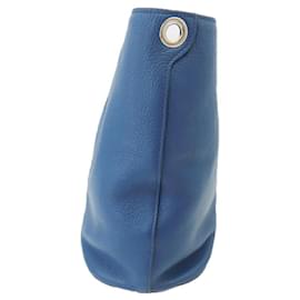 Prada-Prada Vitello Phoenix Leather Shoulder Bag-Blue