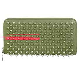 Christian Louboutin-Christian Louboutin Panettone Spike Studs Leather Wallet-Pink