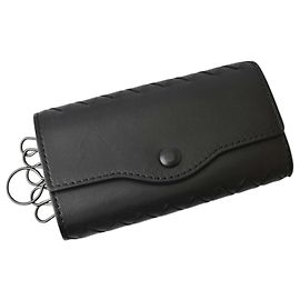 Bottega Veneta Nappa Key Case/Key Ring Black