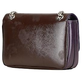 Prada-Prada Saffiano Chain Shoulder Bag 1BD147 Purple-Purple