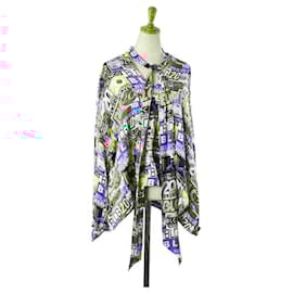 Balenciaga-Balenciaga Logo Silk Long Sleeve Shirt Blouse-Multiple colors