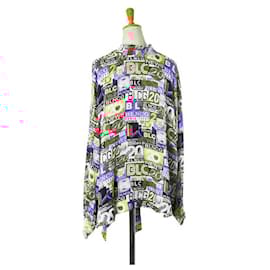 Balenciaga-Balenciaga Logo Silk Long Sleeve Shirt Blouse-Multiple colors