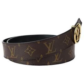 Louis Vuitton-Louis Vuitton Santur LV Circle Reversible Belt-Brown,Black