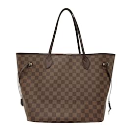 Louis Vuitton-Bolsa Louis Vuitton Damier Neverfull MM-Damier ebene