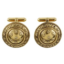 Gemelos de flores chapados en oro Chanel Dorado