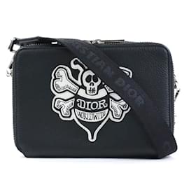 Christian Dior-Christian Dior Black Leather Shoulder Bag-Black