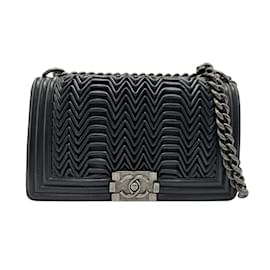 Chanel-Chanel Boy Chanel Leather Shoulder Bag-Black
