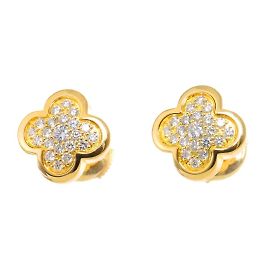 Boucles d'oreilles en diamant Alhambra de Van Cleef & Arpels Jaune
