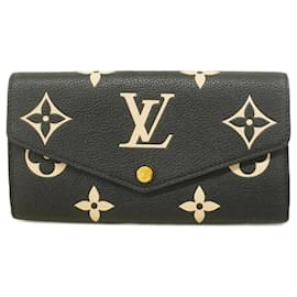 Louis Vuitton-Louis Vuitton Long Wallet Monogram Empreinte-Black,Beige