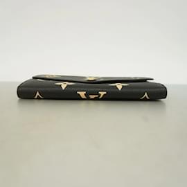 Louis Vuitton-Louis Vuitton Long Wallet Monogram Empreinte-Black,Beige