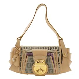 Fendi-Fendi Zucchino Shoulder Bag-Beige