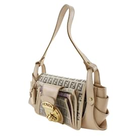 Fendi-Fendi Zucchino Shoulder Bag-Beige