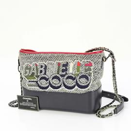 Chanel-Chanel Gabrielle de Leather Shoulder Bag-Navy blue