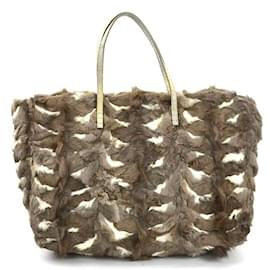 Fendi-Fendi Handbag Tote Bag-Brown,Eggshell