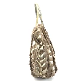 Fendi-Fendi Handbag Tote Bag-Brown,Eggshell