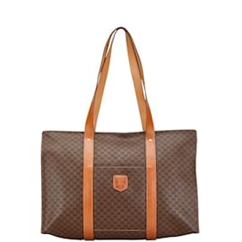Céline-Celine Macadam Tote Bag-Brown