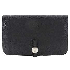 Hermès Hermes Dogon GM Long Wallet in Black Togo Leather Black