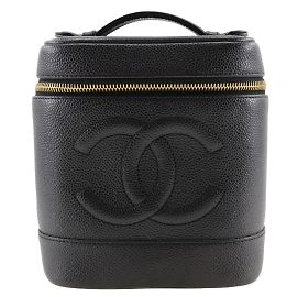 Chanel Vanity Pouch Handbag Black