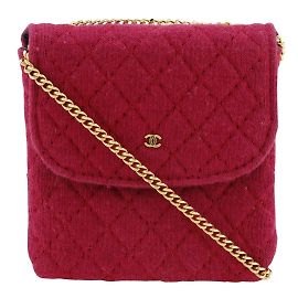 Bolso de hombro Chanel de microalgodón rosa con cadena Rosa