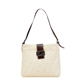 Fendi-Fendi Zucca Shoulder Bag-Brown,Beige
