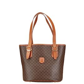 Céline-Celine Macadam Handbag Tote Bag-Brown