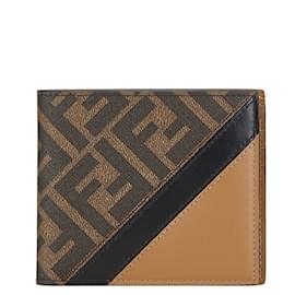 Fendi-Fendi Zucca Bi-fold Compact Wallet-Brown,Black,Beige