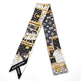 Louis Vuitton-Louis Vuitton Bandeau BB Let's Go Scarf-Black,White
