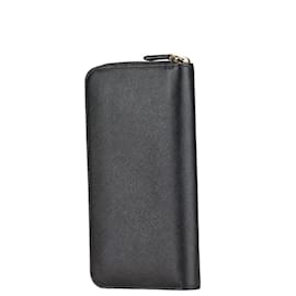 Prada-Prada Saffiano Round Long Wallet-Black