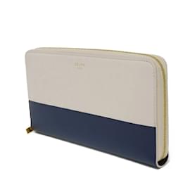 Céline-Celine Gray Leather Coin Purse-Brown