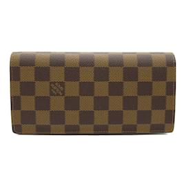 Louis Vuitton-Louis Vuitton Portefeuille Brazza Bi-fold Long Wallet-Brown,Damier ebene