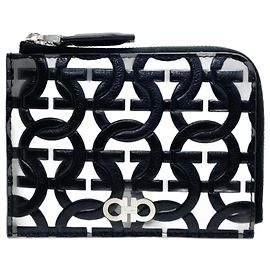 Monedero Gancini de Salvatore Ferragamo Castaño Negro