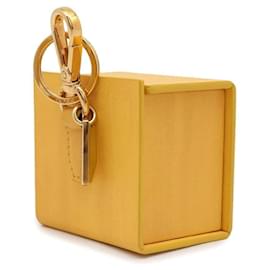 Fendi-Fendi Keychain Box Leather Charm-Yellow