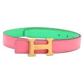 Cinturón reversible Constance de Hermès Rosa