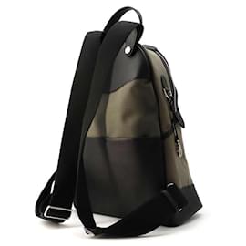 Hermès-Hermes Khaki and Black Swift Leather Backpack-Black,Khaki