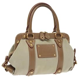 Louis Vuitton-LOUIS VUITTON Antigua Sac Denuit PM Tote Bag Beige M48827 LV Auth bs19953-Beige