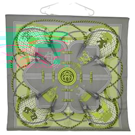 Hermès-HERMES Carre90 GRANDE TENUE Scarf Silk Green Auth 101166-Green